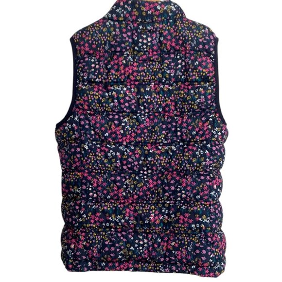 GAP KIDS Girls Floral Puffer Vest Navy Blue size XL - Picture 3 of 3